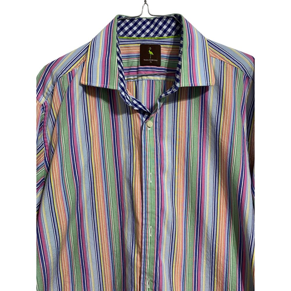 Tailorbyrd Multi Color Mix Print Dress Shirt Cuffed Size XL